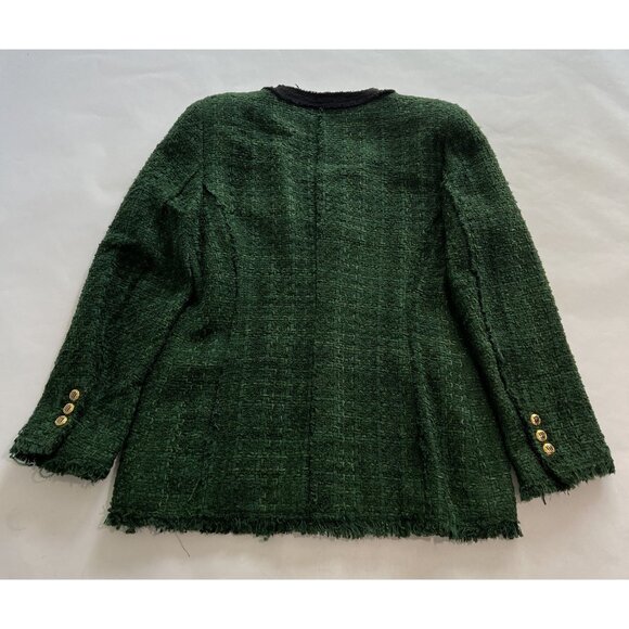 Zara Textured Blazer Jacket in Green Black - Picture 3 of 4